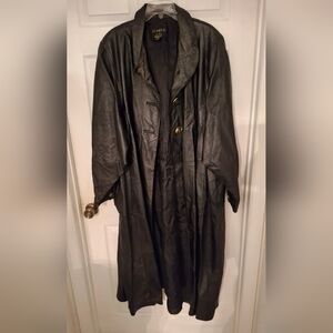 KOMITOR Genuine Leather Trench Coat